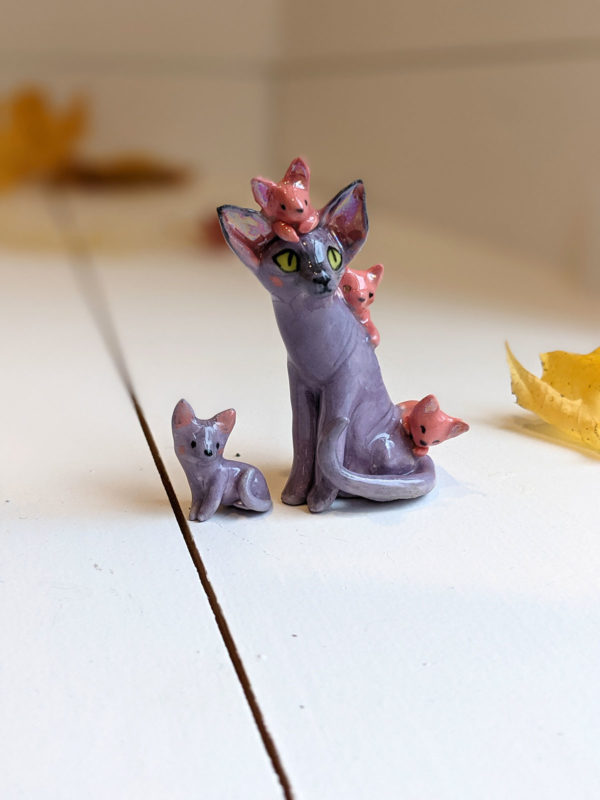 sphynx cat porcelain figurine