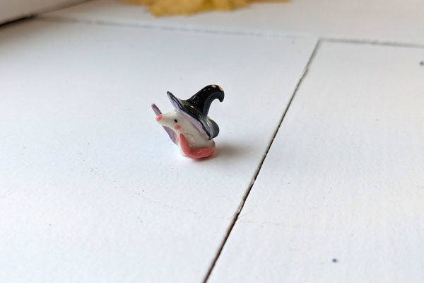 porcelain witch mouse with wand