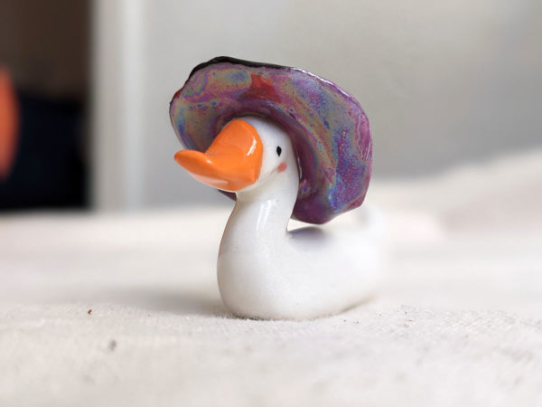 witch duck figurine