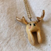 lop bunny pendant with golden antlers