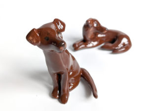 chocolate labrador porcelain figurine