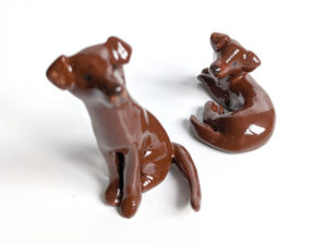 chocolate labrador porcelain figurine