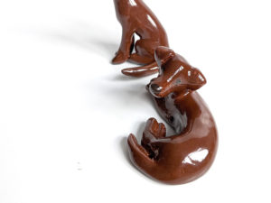 chocolate labrador porcelain figurine