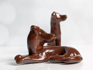 chocolate labrador porcelain figurine