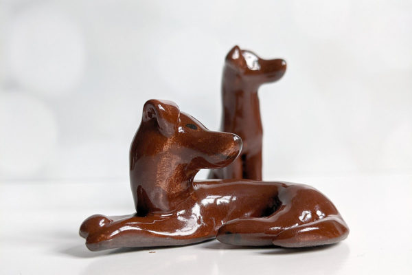 chocolate labrador porcelain figurine