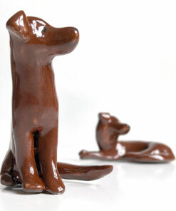 chocolate labrador porcelain figurine