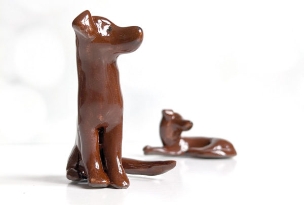 chocolate labrador porcelain figurine