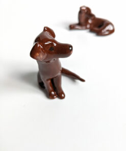chocolate labrador porcelain figurine