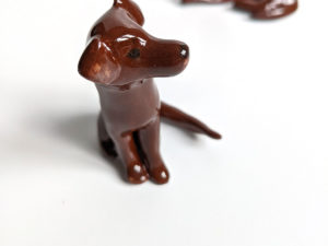 chocolate labrador porcelain figurine