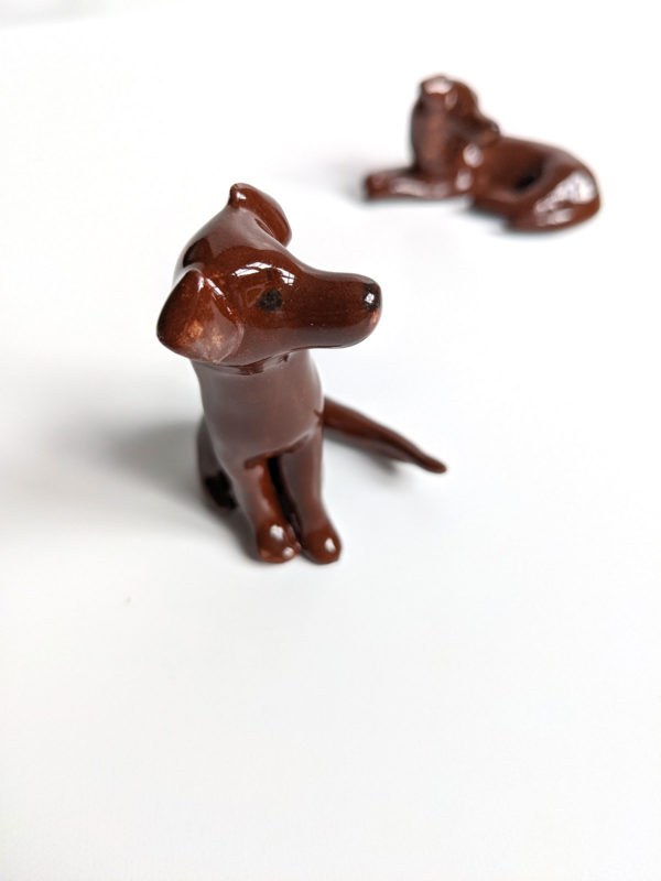 chocolate labrador porcelain figurine