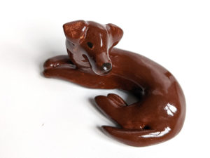 chocolate labrador porcelain figurine