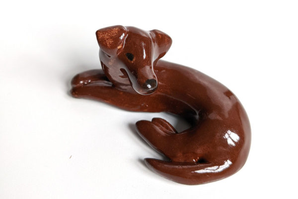 chocolate labrador porcelain figurine