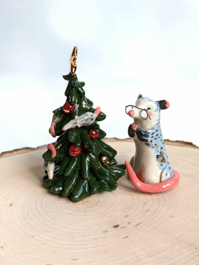 Grandma Opossum and a Christmas Tree