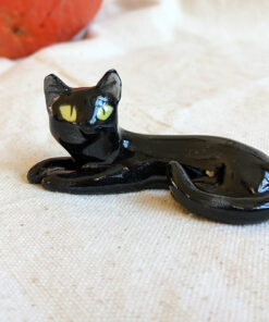 chat noir figurine porcelaine