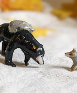 celestial bear family porcelain figurines