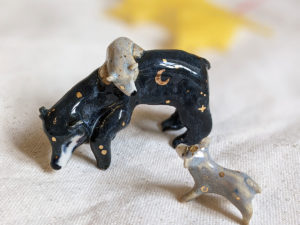 celestial bear family porcelain figurines