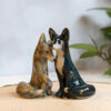 couple renards figurine