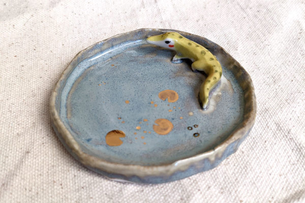 porcelain crocodile jewelry tray