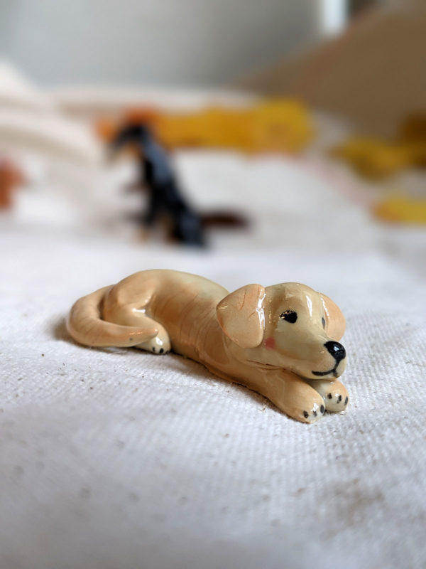 porcelain dog figurine golden retriever