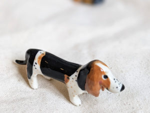 porcelain dog figurine basset