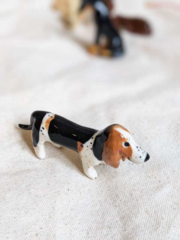 porcelain dog figurine basset