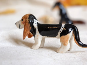 porcelain dog figurine basset