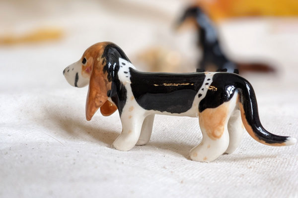 porcelain dog figurine basset