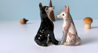 Porcelain Figurines : Fox couple - Image 4