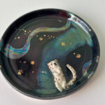 snow leopard jewelry dish