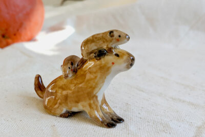 woodchuck family figurine