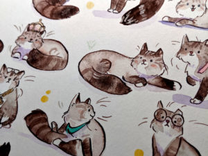 cat portrait painting pattern