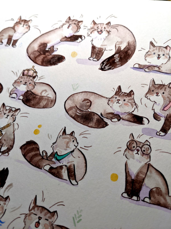 cat portrait painting pattern