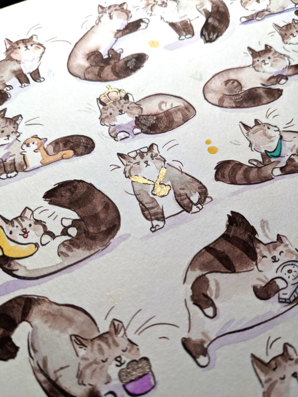 cat portrait painting pattern