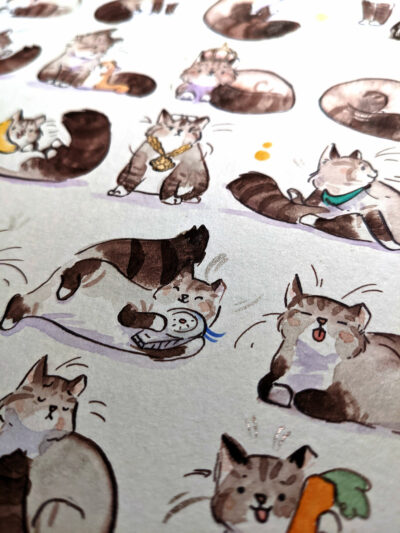 cat portrait painting pattern