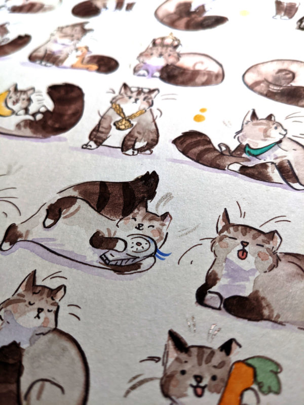 cat portrait painting pattern