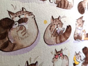 cat portrait painting pattern