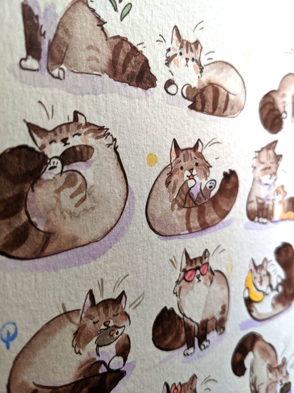 cat portrait painting pattern