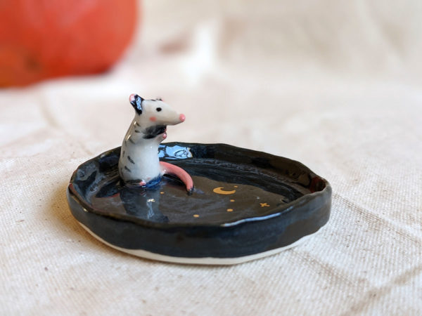 opossum figurine porcelain