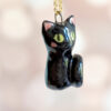 black cat porcelain pendant