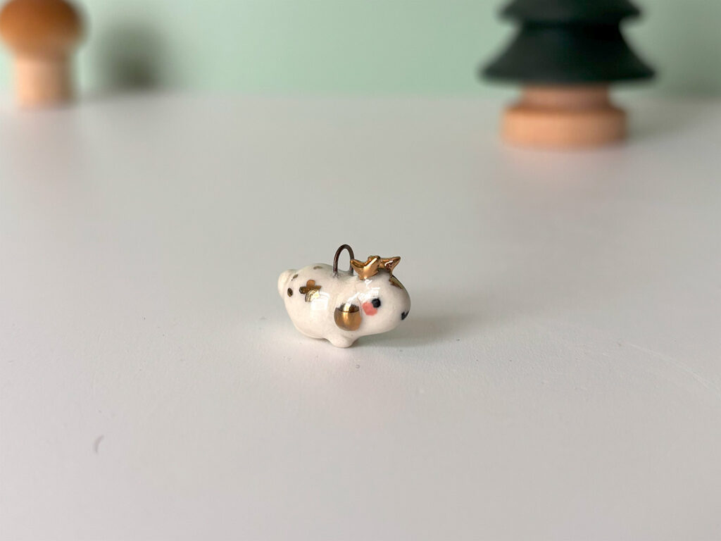 Pendentif Porcelaine : Jackalope