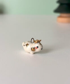 Porcelain Pendant - Jackalope Bunny