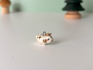 Porcelain Pendant - Jackalope Bunny