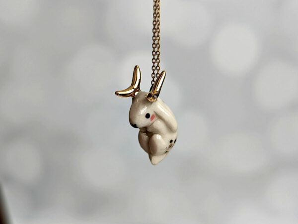 tiny jackalope pendant