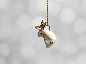 tiny jackalope pendant