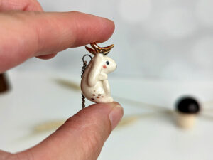 tiny jackalope pendant