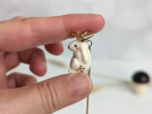 tiny jackalope pendant