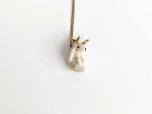 tiny jackalope pendant