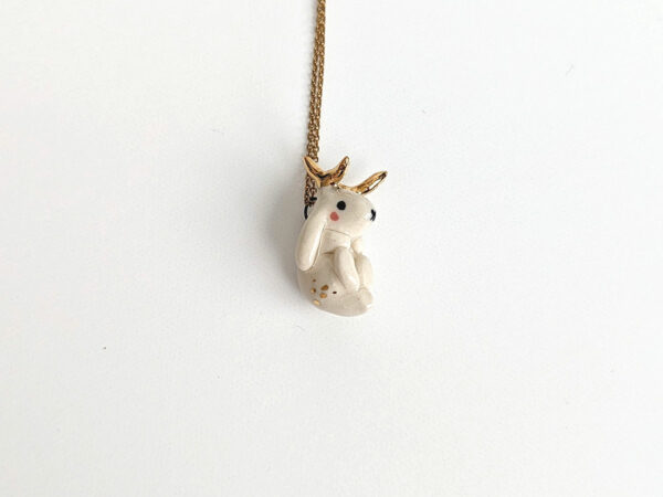 tiny jackalope pendant