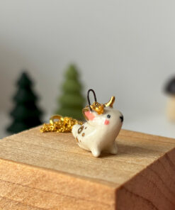tiny jackalope pendant