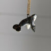 cute porcelain pendant humpback whale and gold